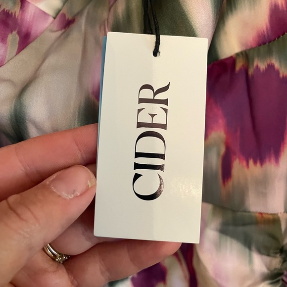 NET 2xl  Illusion Floral Ruched Cowl Neck Midi Dress by Cider - Picture 3 of 3